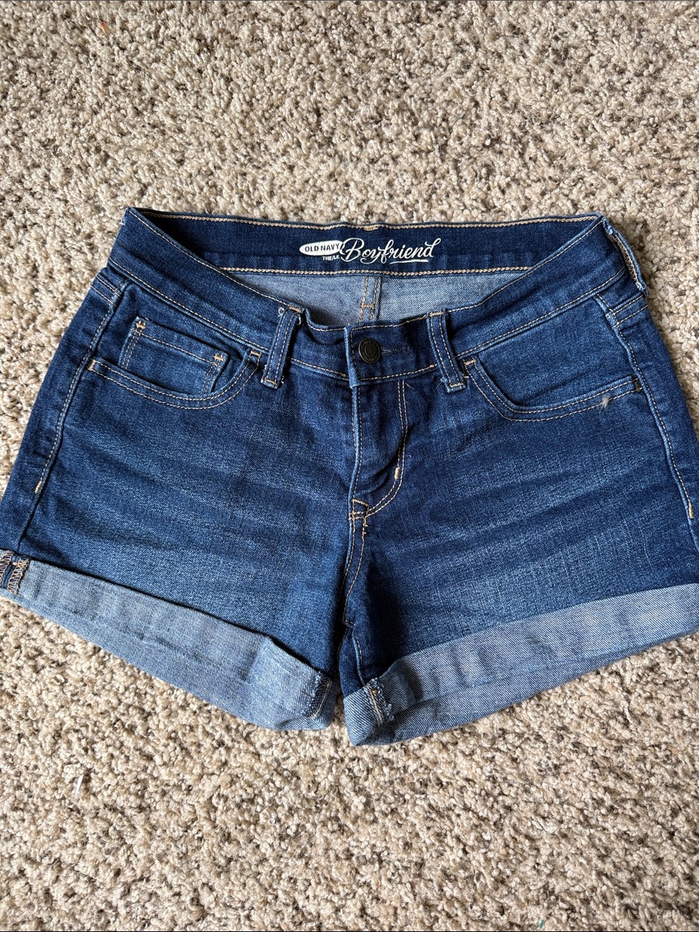 Old Navy Blue Cuffed Boyfriend Jean Shorts